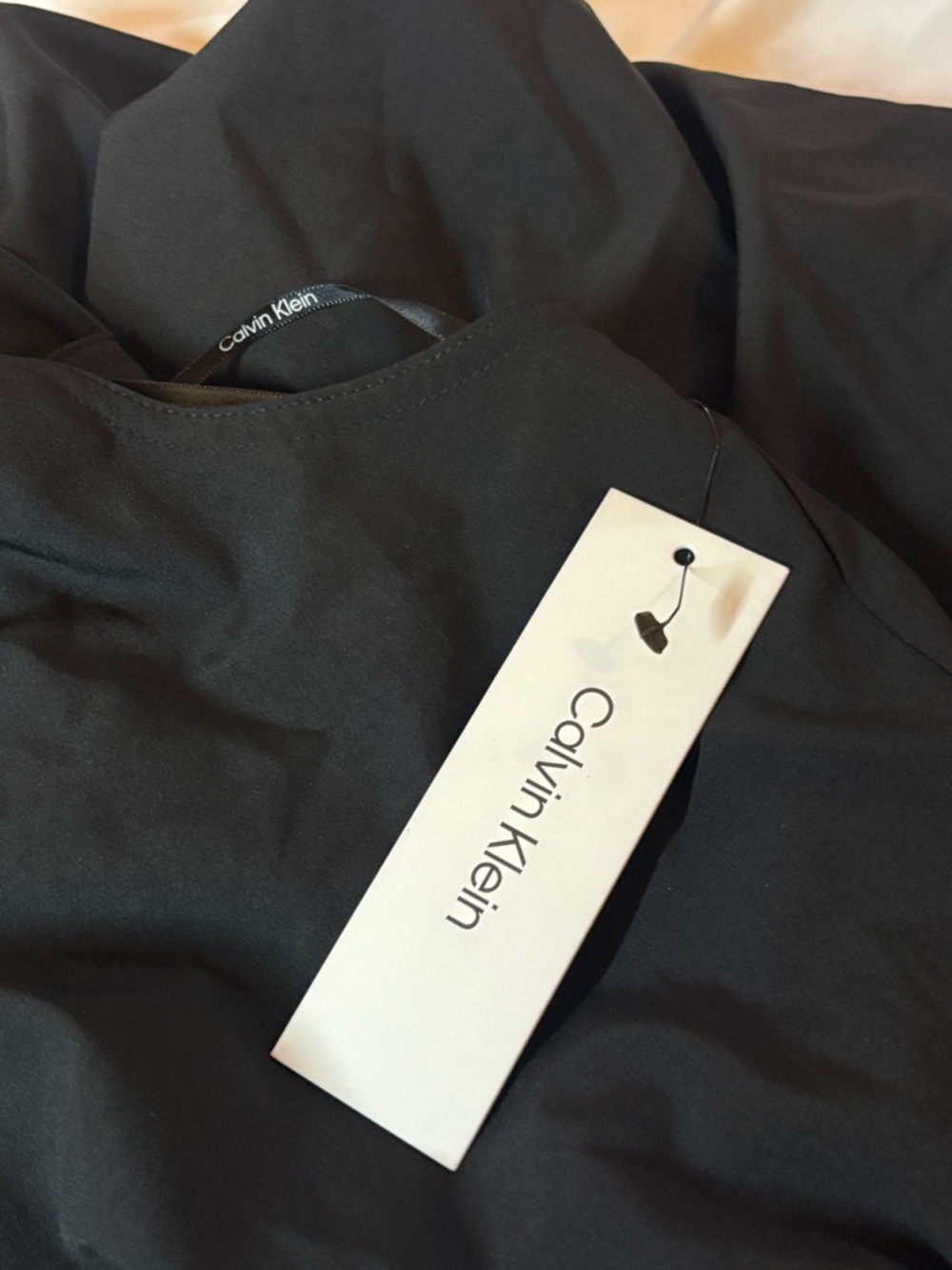NWT Calvin Klein Black Commuter Sleeveless Drawstring Dress, Size XL - Picture 7 of 10